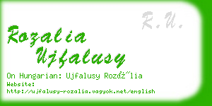 rozalia ujfalusy business card